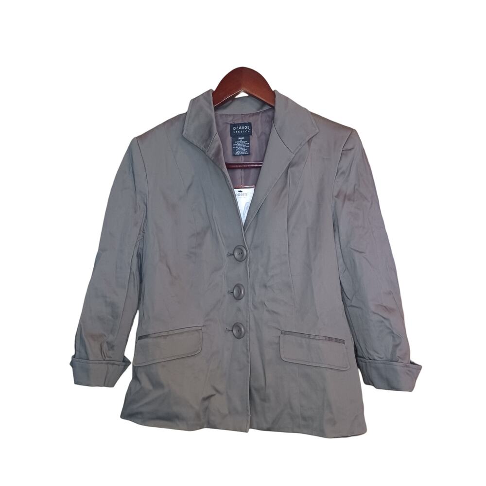 George Stretch Women's Gray Business Blazer Jacket Size 8